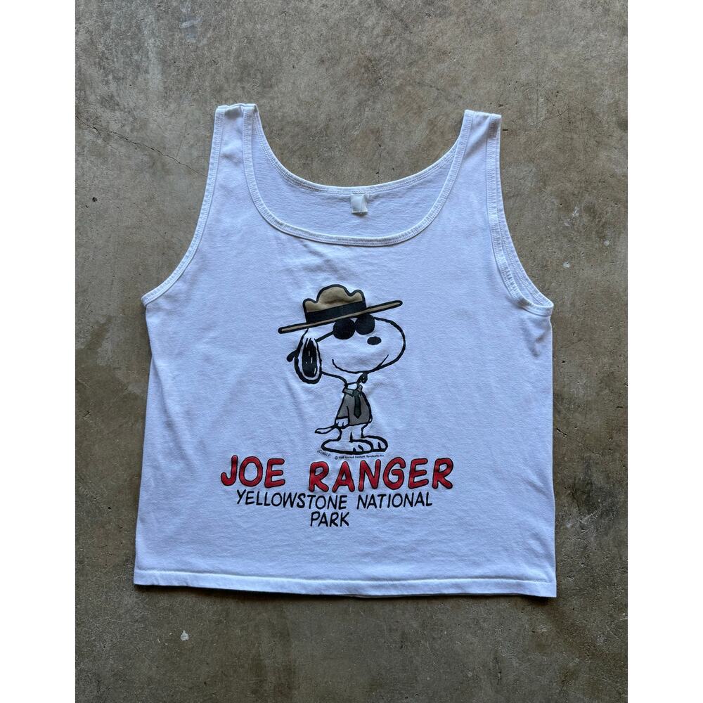 VTG 1980s Joe Ranger Snoopy Peanuts Yellowstone Park Tanktop Size Medium/Large
